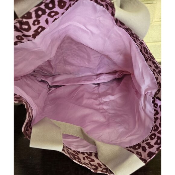 Bath & Body Works Leopard Print Crossbody Tote & Cosmetics Bag Pink Brown - Picture 6 of 9